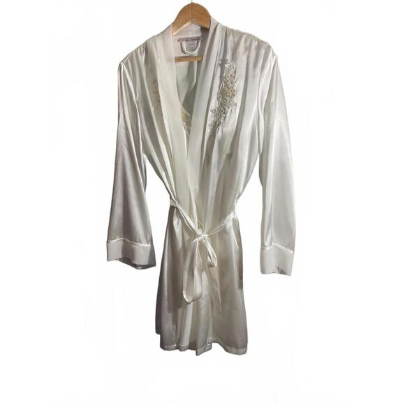 Linea Donatella Other - Linea Donatella Satin Robe and Nightie/ Embroidery/Sequins Wedding Bridal S/M
